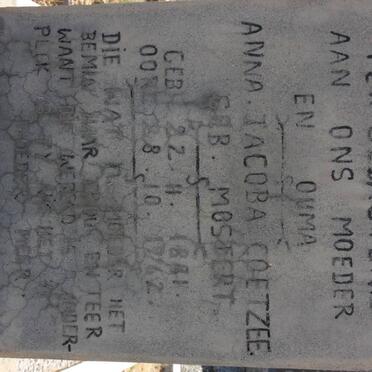 COETZEE Anna Jacoba nee MOSTERT 1881-1962