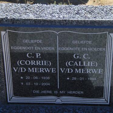 MERWE C.P., v.d. 1936-2004 &amp; G.C. 1944-