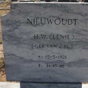 NIEUWOUDT J.A. 1919-1990 &amp; H.W. VAN ZYL 1921-1992 
