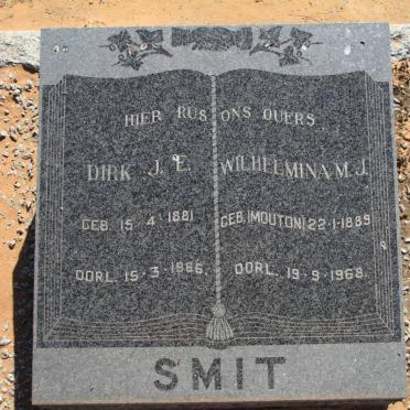 SMIT Dirk J.E. 1881-1966 &amp; Wilhelmina M.J. MOUTON 1889-1968