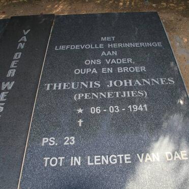 WESTHUIZEN Theunis Johannes, van der 1941-