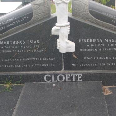 CLOETE Marthinus Esias 1913-1973 &amp; Hendriena Magdalena 1909-1985