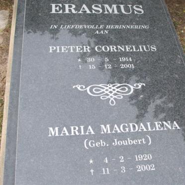 ERASMUS Pieter Cornelius 1914-2001 &amp; Maria Magdalena JOUBERT 1920-2002