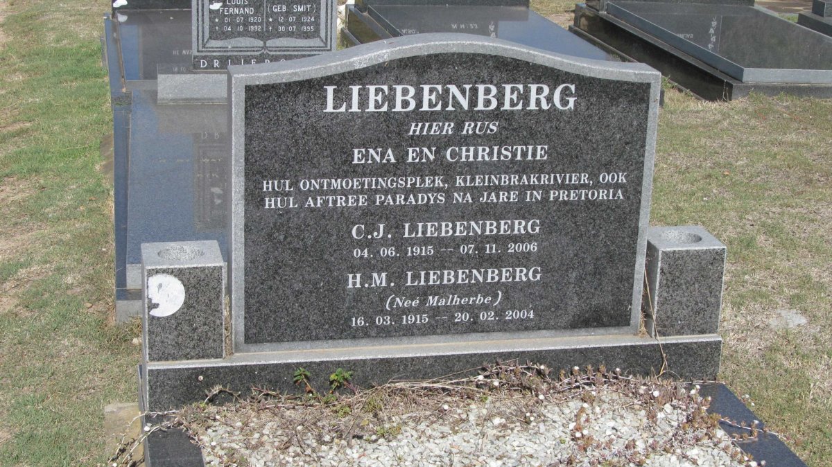 LIEBENBERG C.J. 1915-2006 &amp; H.M. MALHERBE 1915-2004