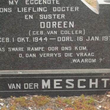 MESCHT Doreen, van der nee VAN COLLER 1944-1973
