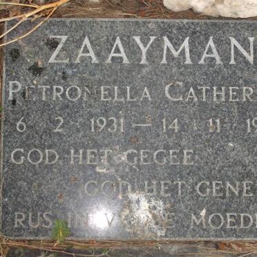 ZAAYMAN Petronella Catherina 1931-1994