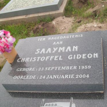 SAAYMAN Christoffel Gideon 1959-2004