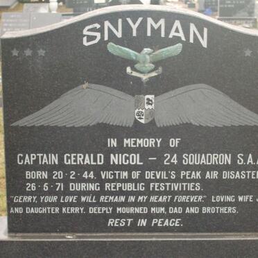SNYMAN Nicol Gerald  1944-1971