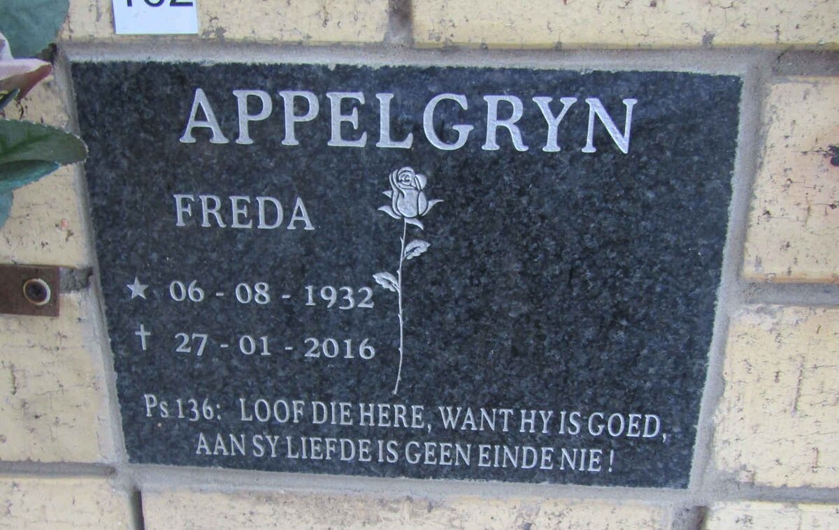 APPELGRYN Freda 1932-2016