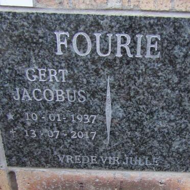 FOURIE Gert Jacobus 1937-2017