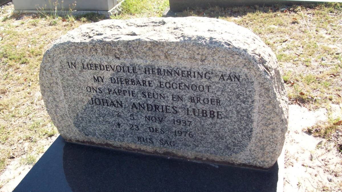 LUBBE Johan Andries 1937-1976