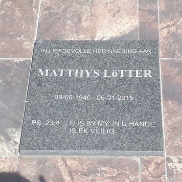 LOTTER Matthys 1940-2015