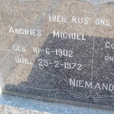 NIEMAND Andries Michiel 1902-1972