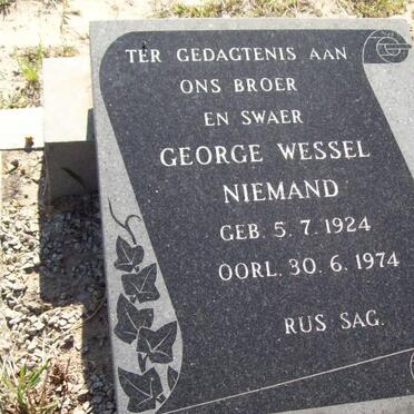 NIEMAND George Wessel 1924-1974