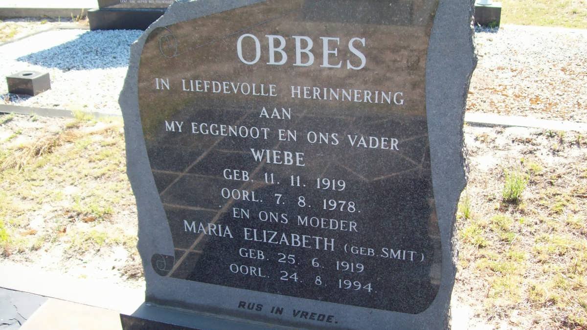 OBBES Wiebe 1919-1978 &amp; Maria Elizabeth SMIT 1919-1994