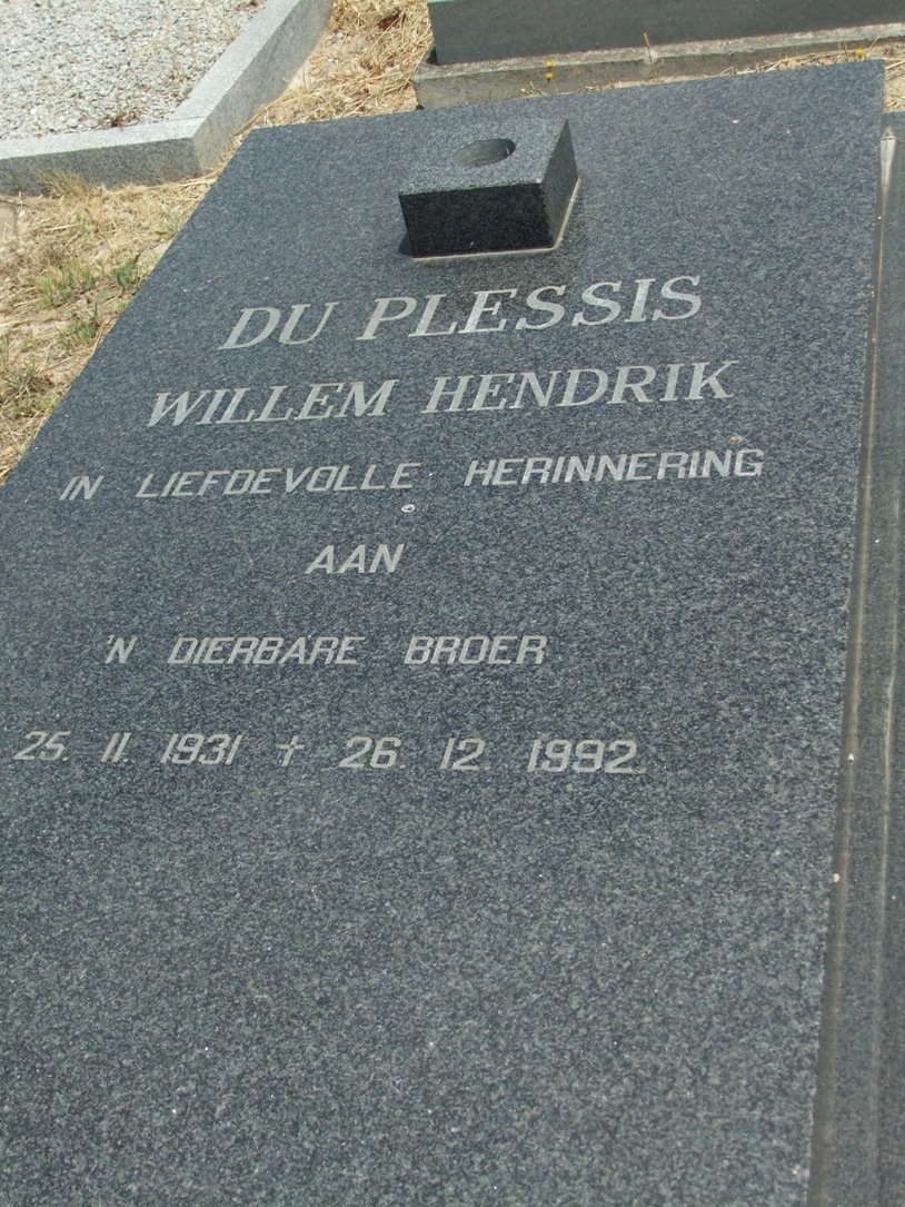 PLESSIS Willem Hendrik, du 1931-1992