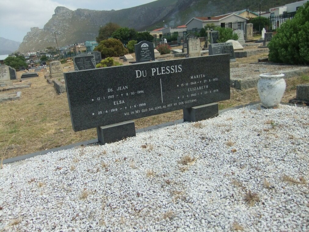PLESSIS Jean, du 1915-1996 &amp; Elsa 1919-1998 :: DU PLESSIS Marita 1948-1970 :: DU PLESSIS Elizabeth 1960-1979