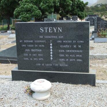 STEYN Jan Bastian 1900-1979 &amp; M.M. GROENEWALD 1908-1986
