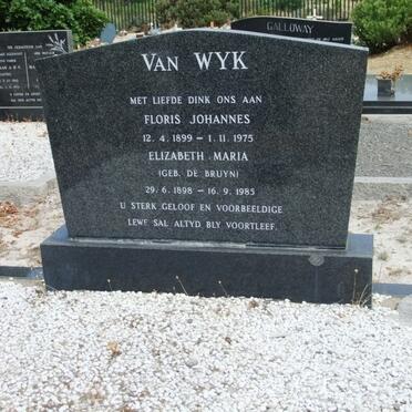 WYK Floris Johannes, van 1899-1975 &amp; Elizabeth Maria DE BRUYN 1898-1985