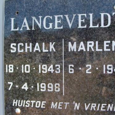 LANGEVELDT Schalk 1943-1998 &amp; Marlene 1946-