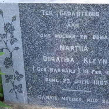 KLEYN Martha Dorathia nee BARNARD 1893-1967