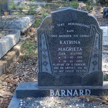 BARNARD Katrina Magrieta nee KLEYN 1915-1988