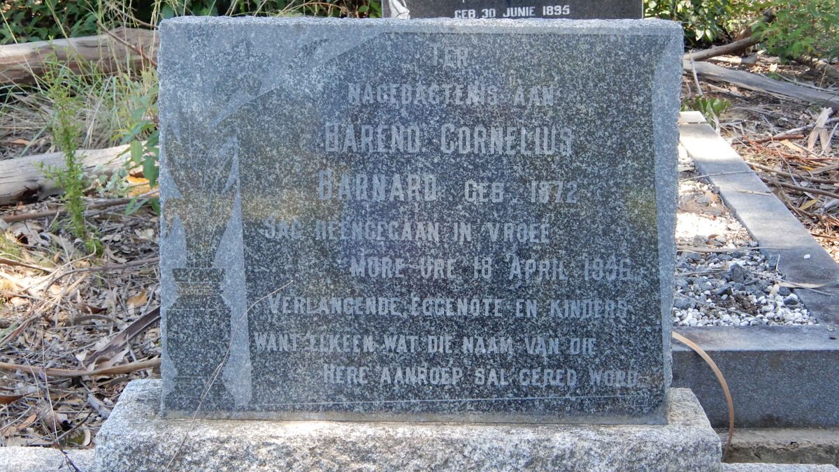 BARNARD Barend Cornelius 1872-1956