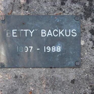 BACKUS Betty 1897-1988