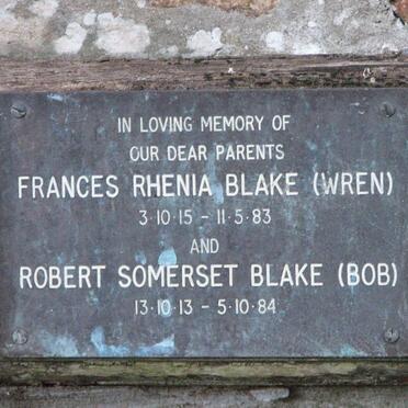 BLAKE Robert Somerset 1913-1984 &amp; Frances Rhenia 1915-1983