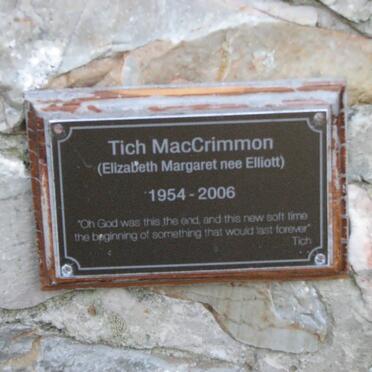 MacCRIMMON Elizabeth Margaret nee ELLIOT 1954-2006