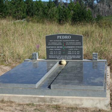 PEDRO Marthinus Henry 1928-2012 &amp; Catherine Evelyn 1936-2011