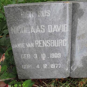 RENSBURG Nicolaas David, Janse van 1908-1977
