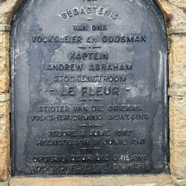 FLEUR Andrew Abraham Stockenstroom, le 1867-1941