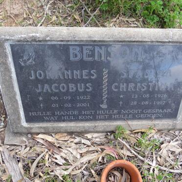 BENSON Johannes Jacobus 1922-2001 & Spasina Christina 1926-1997