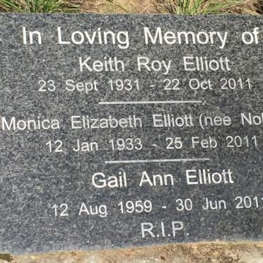 ELLIOTT Keith Roy 1931-2011 &amp; Monica Elizabeth NOBLE 1933-2011 :: ELLIOTT Gail Ann 1959-2011