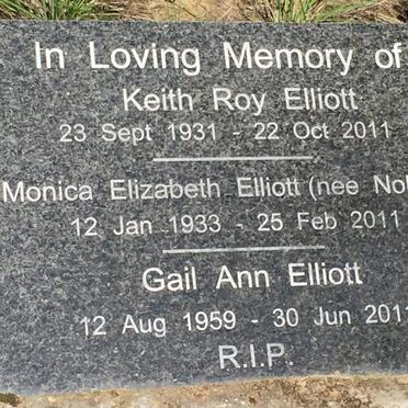 ELLIOTT Keith Roy 1931-2011 &amp; Monica Elizabeth NOBLE 1933-2011 :: ELLIOTT Gail Ann 1959-2011