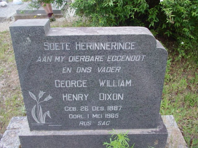 DIXON George William Henry 1887-1965