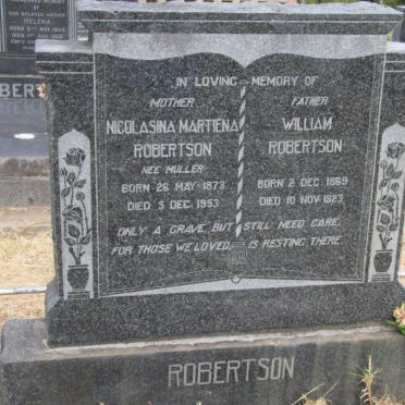 ROBERTSON William 1869-1923 &amp; Nicolasina Martiena MULLER 1873-1953