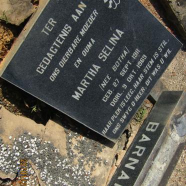 BARNARD Martha Selina nee BOTHA 1911-1969