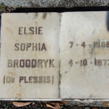BROODRYK Elsie Sophia nee DU PLESSIS 1888-1973