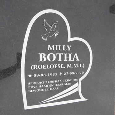 BOTHA Milly M.M.I. nee ROELOFSE 1935-2020