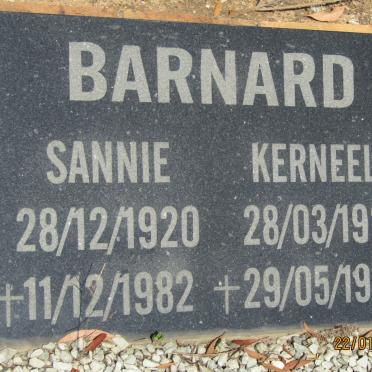 BARNARD Kerneels 1920-1996 &amp; Sannie 1920-1982