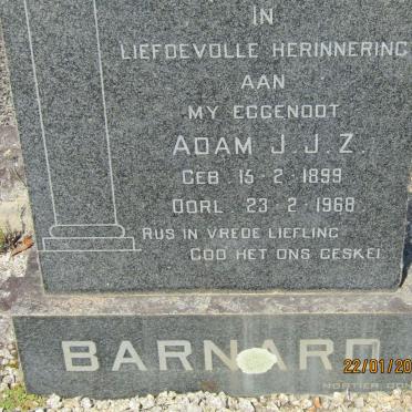 BARNARD Adam J.J.Z. 1899-1968