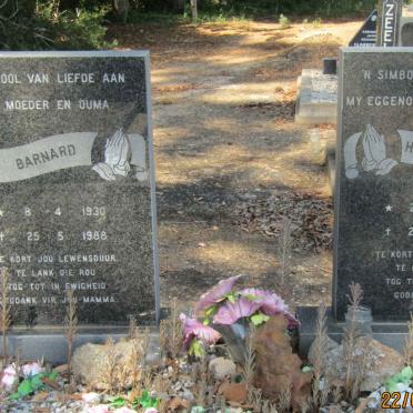 BARNARD Hendrik 1925-1980 &amp; Lina 1930-1988