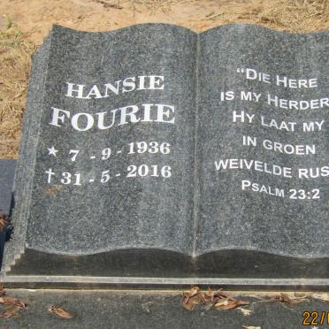 FOURIE Hansie 1936-2016