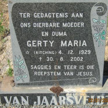 JAARSVELDT Gerty Maria, van nee KITCHING 1929-2002