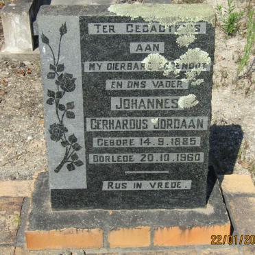 JORDAAN Johannes Gerhardus 1885-1960