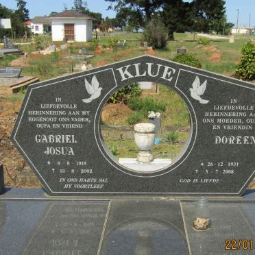 KLUE Gabriel Josua 1918-2002 &amp; Doreen 1931-2008