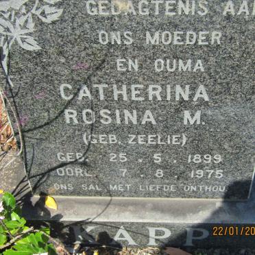 KAPP Catherina Rosina M. nee ZEELIE 1899-1975