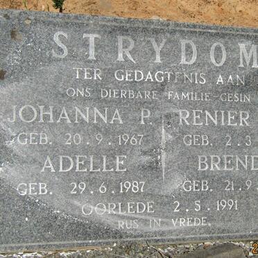 STRYDOM Renier J.P. 1952-1991 &amp; Johanna P. 1967-1991 :: STRYDOM Adelle 1987-1991 :: STRYDOM Brenda 1990-1991